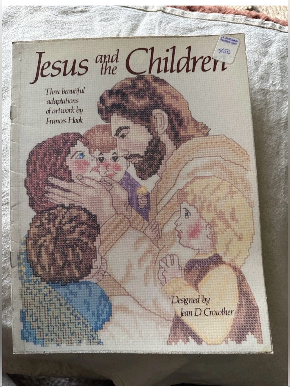 JESUS AND THE CHILDREN Boy Praying Religious God Cross Stitch Pattern Leaflet